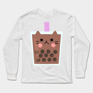 Cat Boba Tea Long Sleeve T-Shirt